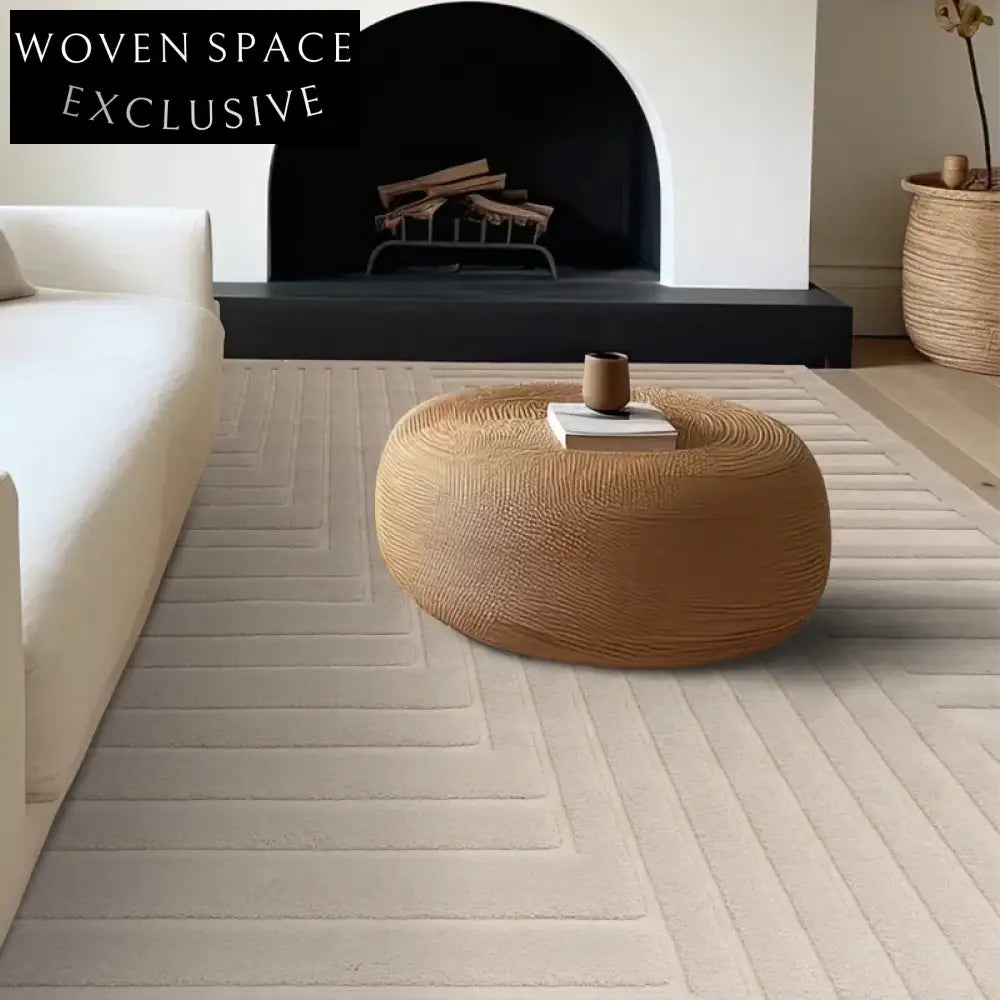 Modern Minimalist Geometric Polyester Area Rug for Living Room Bedroom Carpet