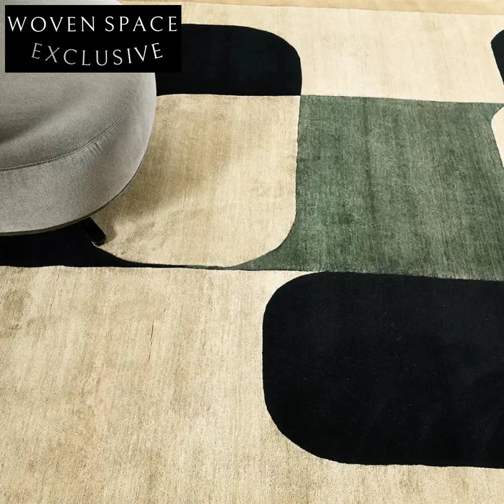 Modern Minimalist Geometric Polyester Area Rug for Living Room Bedroom Decor