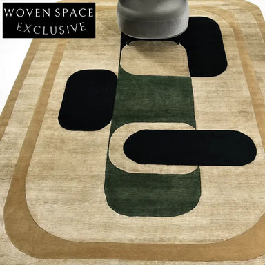 Modern Minimalist Geometric Polyester Area Rug for Living Room Bedroom Decor
