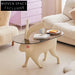 Modern Minimalist Glass Coffee Table, Unique Animal Shape Base, Living Room Accent Piece