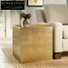 Modern Minimalist Golden Stainless Steel Cube Side Coffee Table for Living Room
