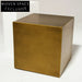 Modern Minimalist Golden Stainless Steel Cube Side Coffee Table for Living Room