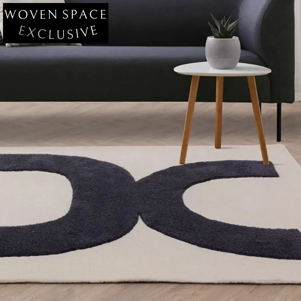 Modern Minimalist Handcrafted Polyester Area Rug for Living Room Bedroom Decor