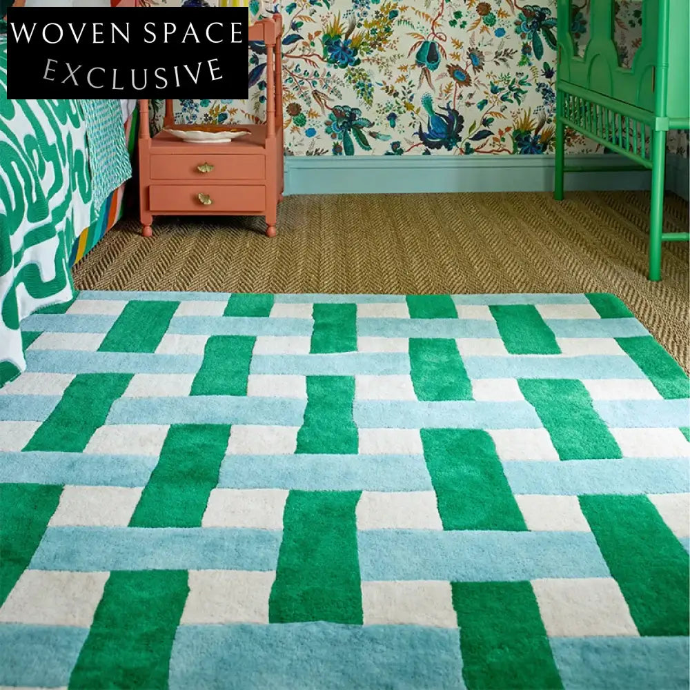Modern Minimalist Handmade Area Rug for Home Bedroom Living Room Floor