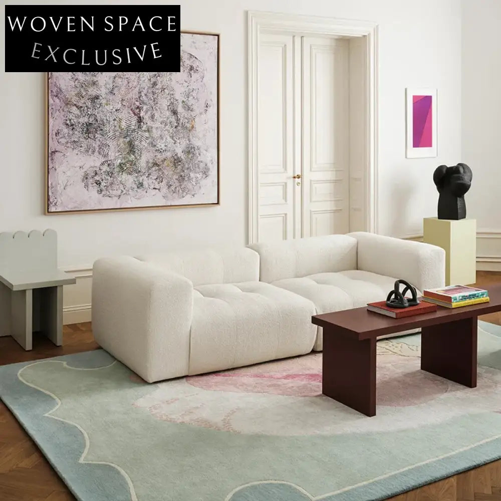 Modern Minimalist Handmade Geometric Area Rug for Living Room Bedroom