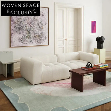 Modern Minimalist Handmade Geometric Area Rug for Living Room Bedroom