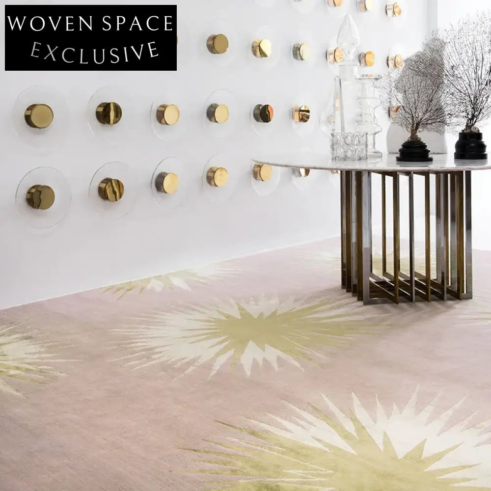 Modern Minimalist Handmade Polyester Area Rug for Chic Living Room Decor