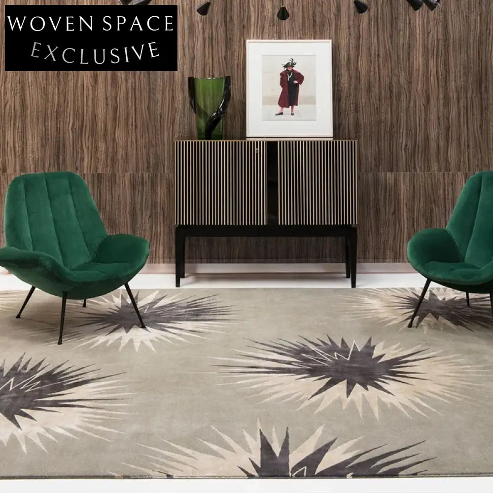 Modern Minimalist Handmade Polyester Area Rug for Chic Living Room Decor