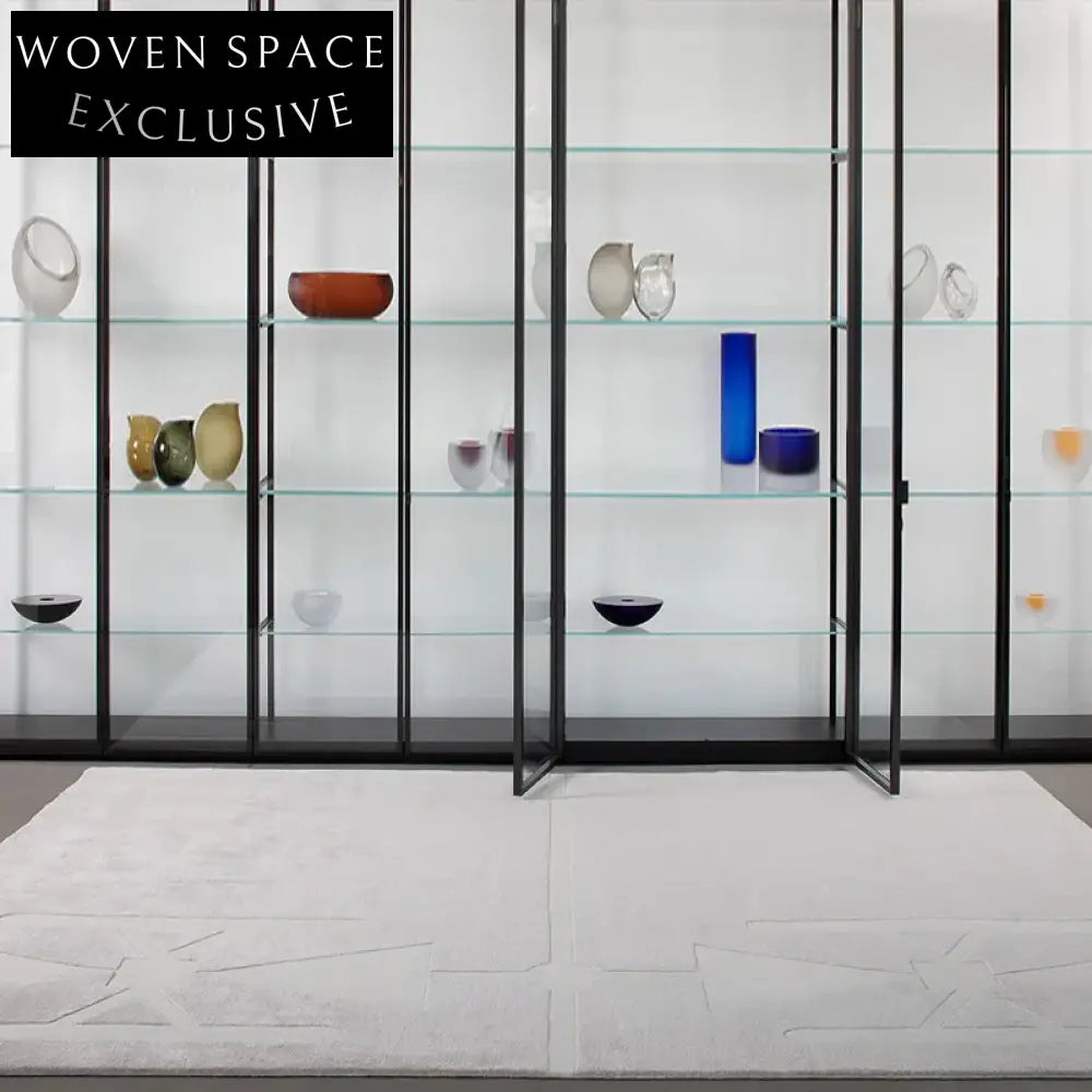 Modern Minimalist Handmade Polyester Area Rug for Living Room & Bedroom Decor