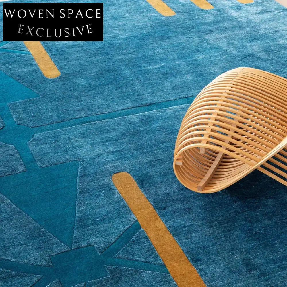 Modern Minimalist Handmade Polyester Area Rug for Living Room & Bedroom Decor