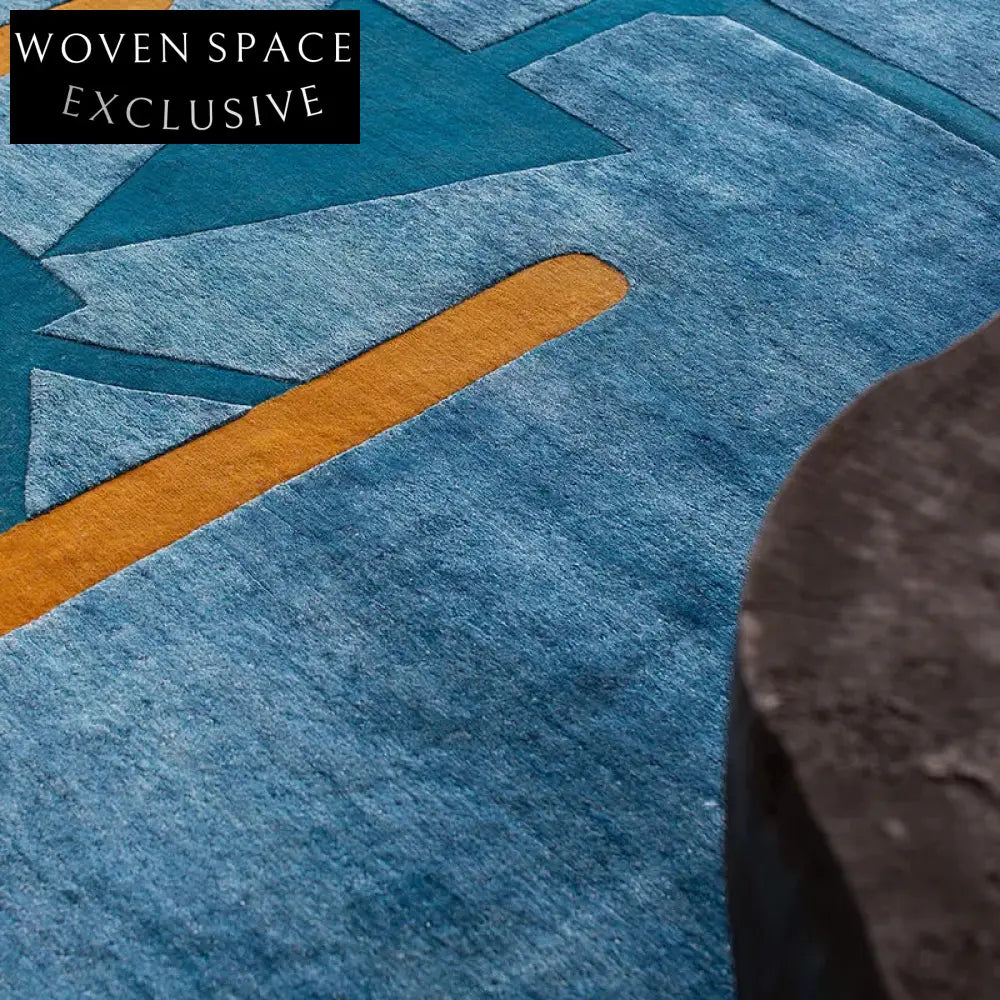 Modern Minimalist Handmade Polyester Area Rug for Living Room & Bedroom Decor