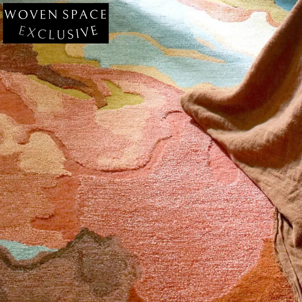 Modern Minimalist Handmade Polyester Geometric Area Rug for Home Living Room