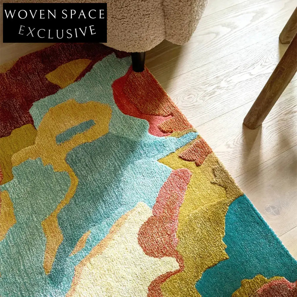 Modern Minimalist Handmade Polyester Geometric Area Rug for Home Living Room