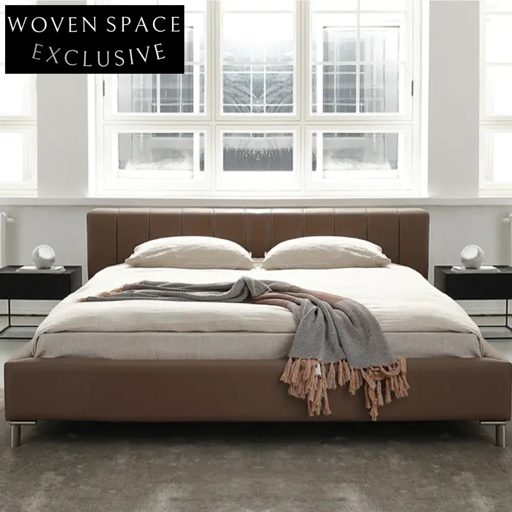 Modern Minimalist High-End Nordic Light Luxury Double Leather Master Bedroom Bed