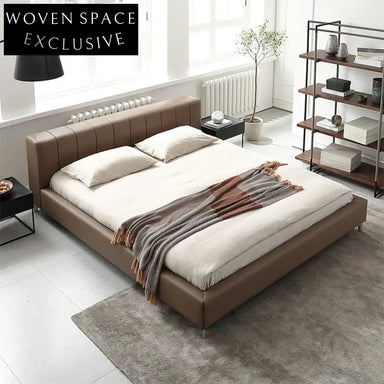 Modern Minimalist High-End Nordic Light Luxury Double Leather Master Bedroom Bed