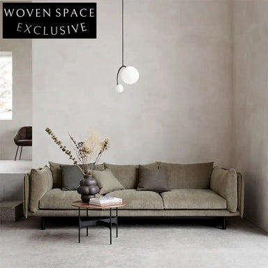 Modern Minimalist I-Shape Linen Fabric Sofa for Small Apartments Living Room