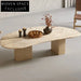 Modern Minimalist Irregular Natural Travertine Smooth Living Room Coffee Table