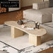 Modern Minimalist Irregular Natural Travertine Smooth Living Room Coffee Table