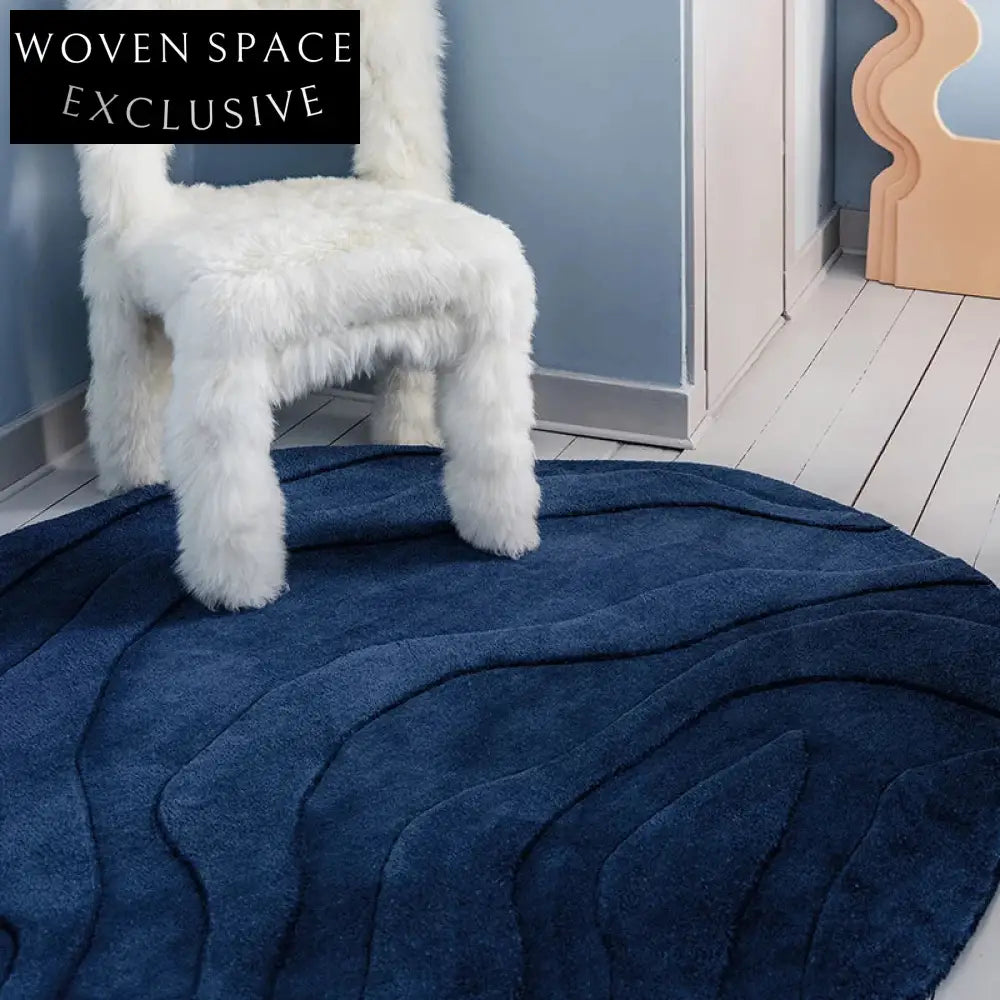 Modern Minimalist Irregular Shape Luxury Polyester Living Room Area Rug