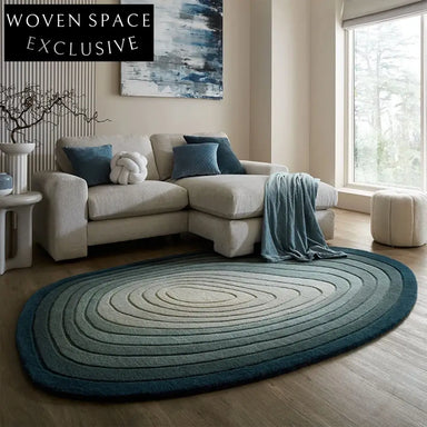 Modern Minimalist Irregular Wool Area Rug for Living Room Bedroom Decor