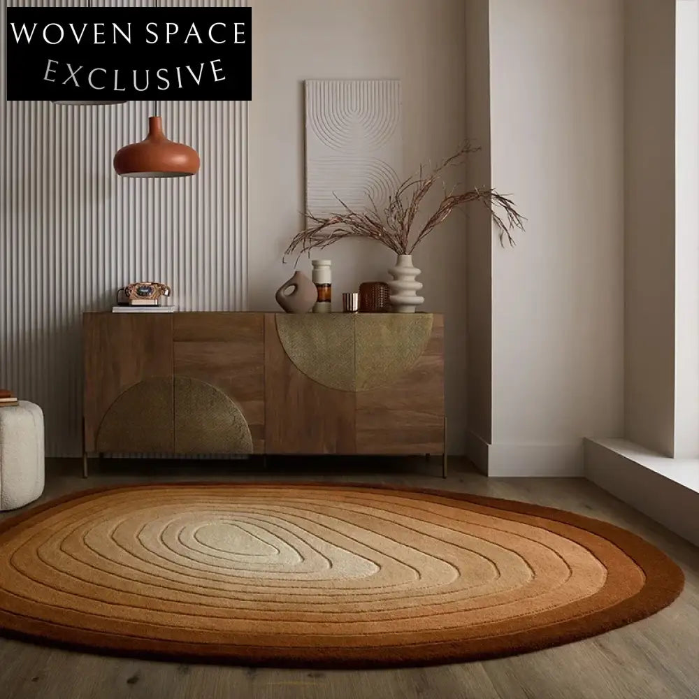 Modern Minimalist Irregular Wool Area Rug for Living Room Bedroom Decor