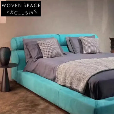 Modern Minimalist King Size Fabric Upholstered Plush Comfort Soft Bed