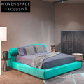 Modern Minimalist King Size Fabric Upholstered Plush Comfort Soft Bed