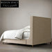 Modern Minimalist Linen Fabric High Headboard Soft Upholstered Bed Frame