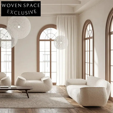 Modern Minimalist Linen Fabric Wood Frame Double Seat Cozy Living Room Sofa