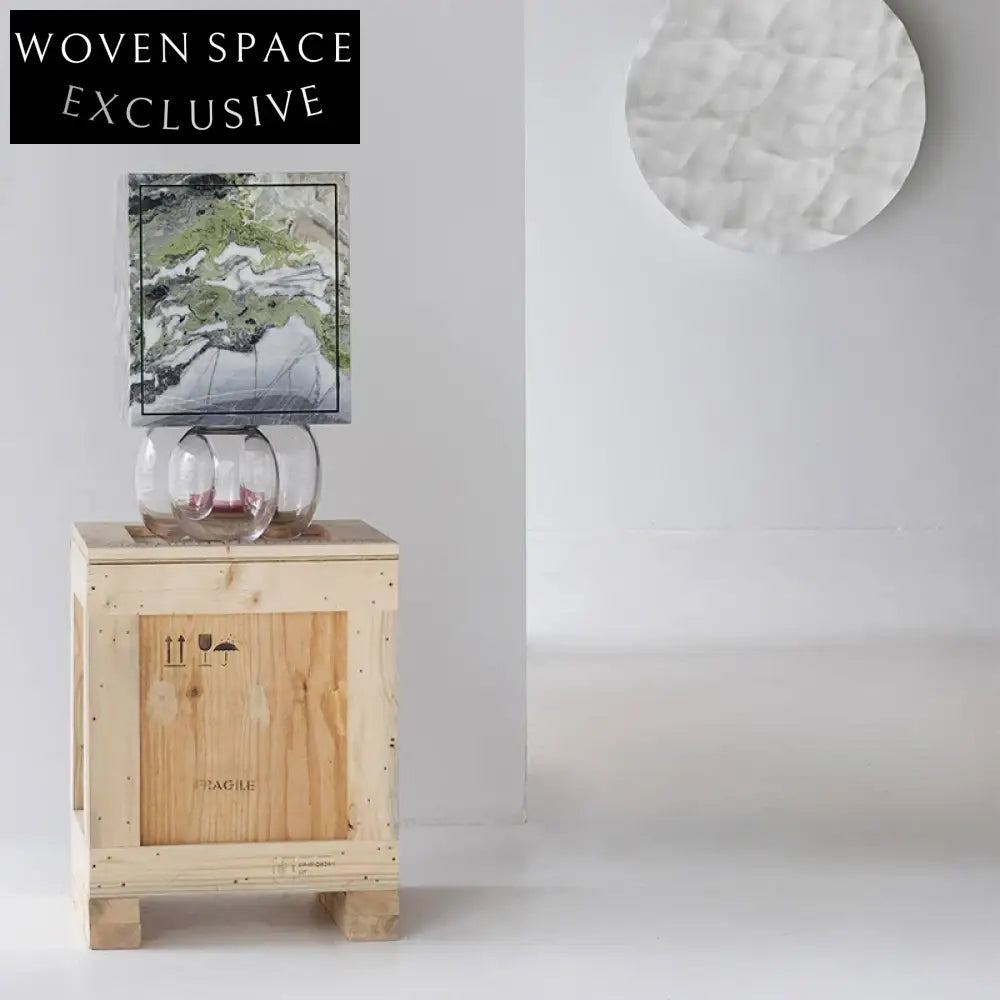 Modern Minimalist Marble Accent Storage Nightstand for Living Room Bedroom