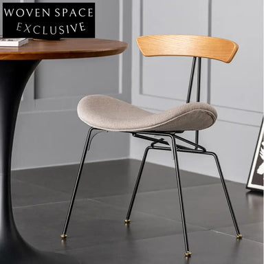 Modern Minimalist Metal Dining Chair with Plush Cushion for Home Restaurant Seating