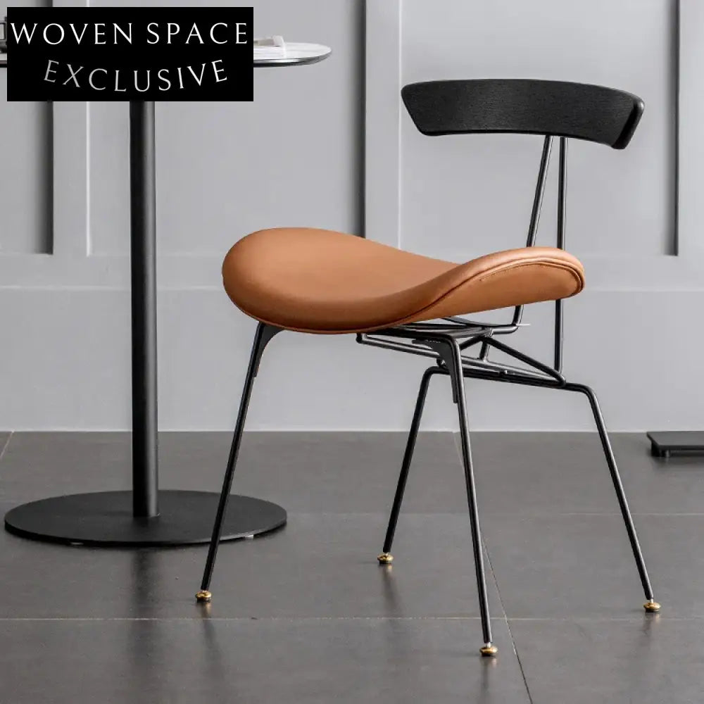 Modern Minimalist Metal Dining Chair with Plush Cushion for Home Restaurant Seating