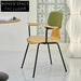 Modern Minimalist Metal Frame Dining Chair with Comfortable Solid Wood Seat