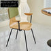 Modern Minimalist Metal Frame Dining Chair with Comfortable Solid Wood Seat