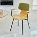 Modern Minimalist Metal Frame Dining Chair with Comfortable Solid Wood Seat