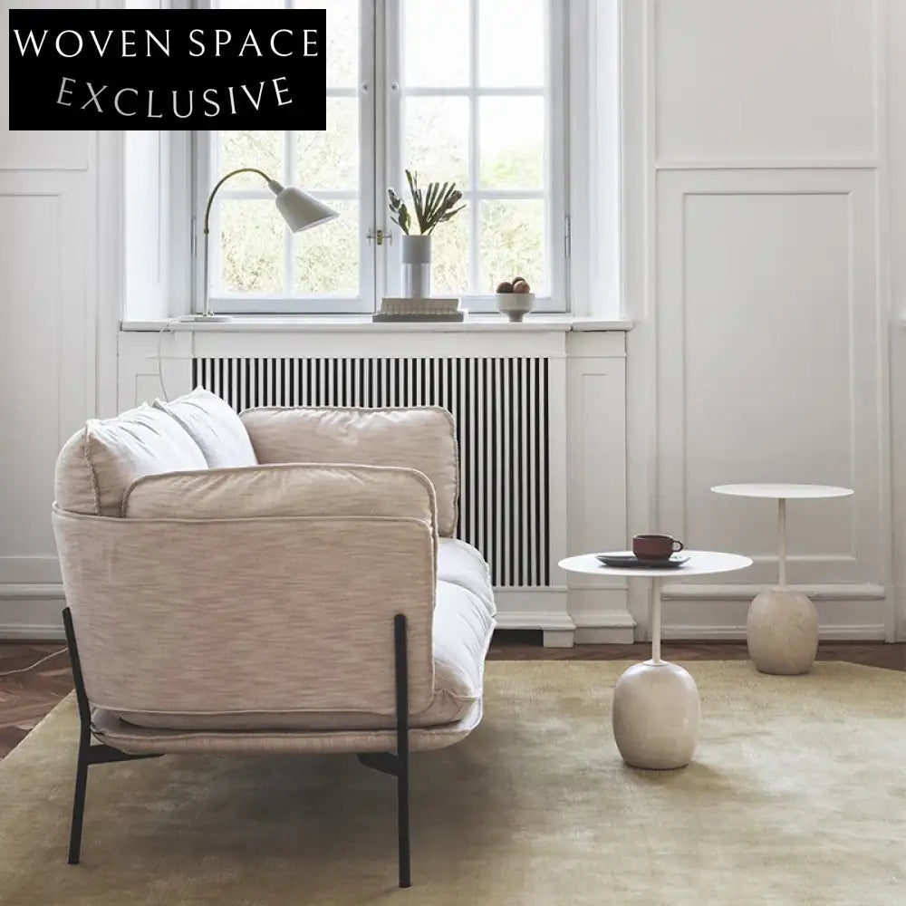 Modern Minimalist Metal Round Coffee Table with Elegant Marble Base