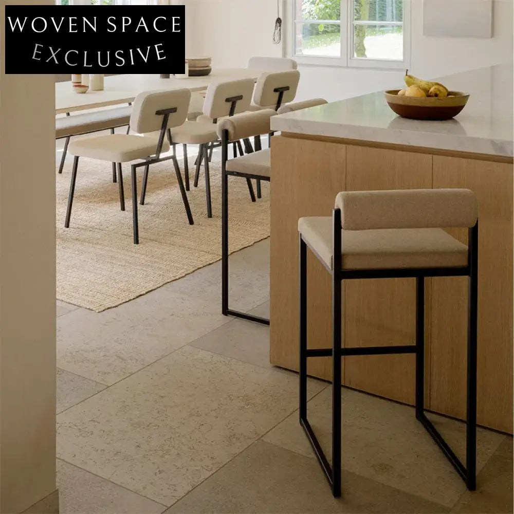 Modern Minimalist Metal Velvet Counter Height Bar Stool for Kitchen Island