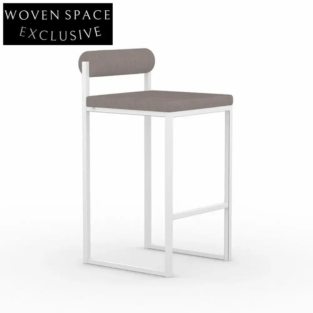 Modern Minimalist Metal Velvet Counter Height Bar Stool for Kitchen Island