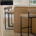 Modern Minimalist Metal Velvet Counter Height Bar Stool for Kitchen Island