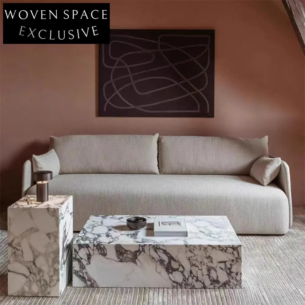 Modern Minimalist Modular Cotton Linen Fabric Living Room Sofa