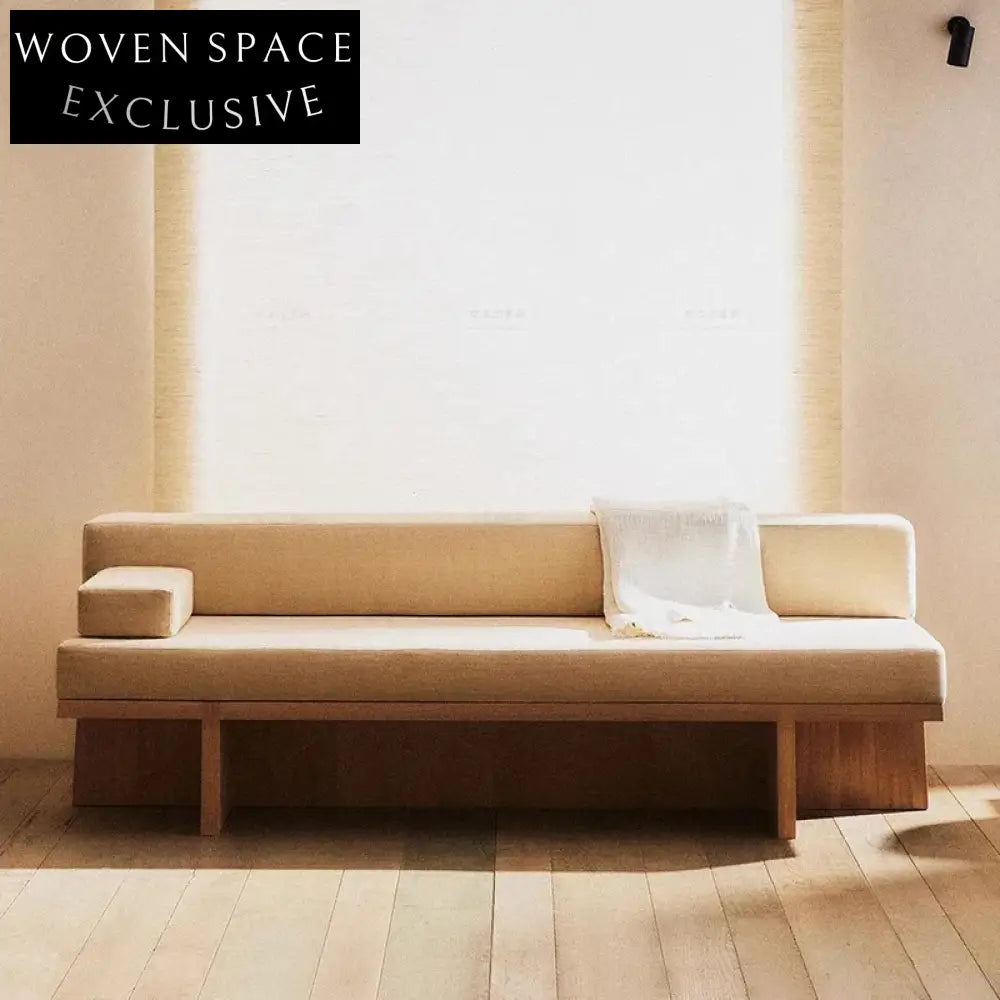 Modern Minimalist Modular Fabric Sectional Upholstery Sofa with Wooden Legs