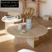 Modern Minimalist Natural Travertine Round Coffee Table for Luxury Living Room