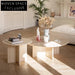 Modern Minimalist Natural Travertine Round Coffee Table for Luxury Living Room