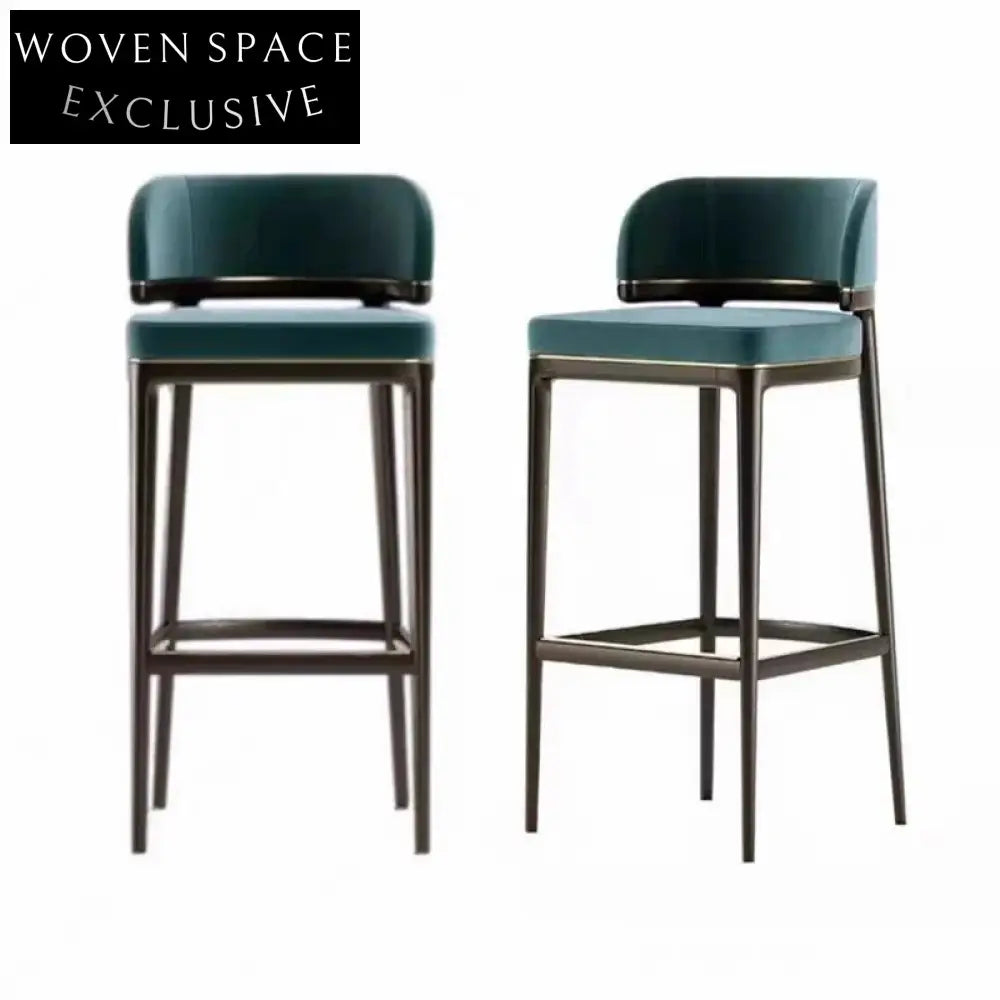 Modern Minimalist Nordic Fabric Bar Stool with Wood Base for Elegant Homes