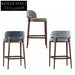 Modern Minimalist Nordic Fabric Bar Stool with Wood Base for Elegant Homes