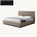Modern Minimalist Oak Veneer Solid Wood Bed Frame with High Headboard