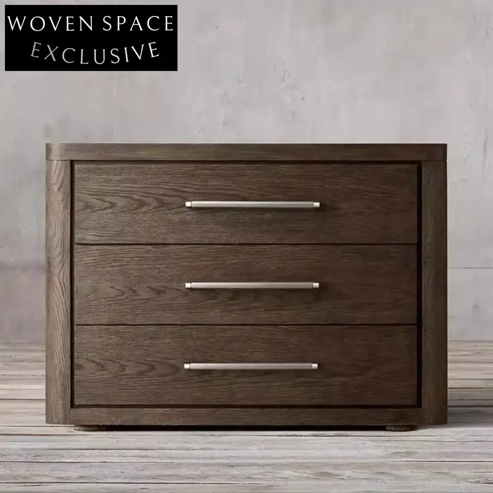 Modern Minimalist Oak Wood Nightstand with Drawer for Elegant Bedroom Spaces