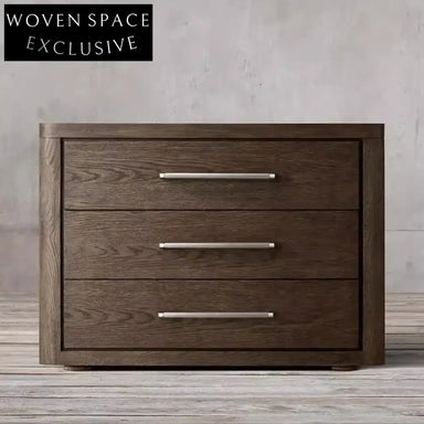 Modern Minimalist Oak Wood Nightstand with Drawer for Elegant Bedroom Spaces