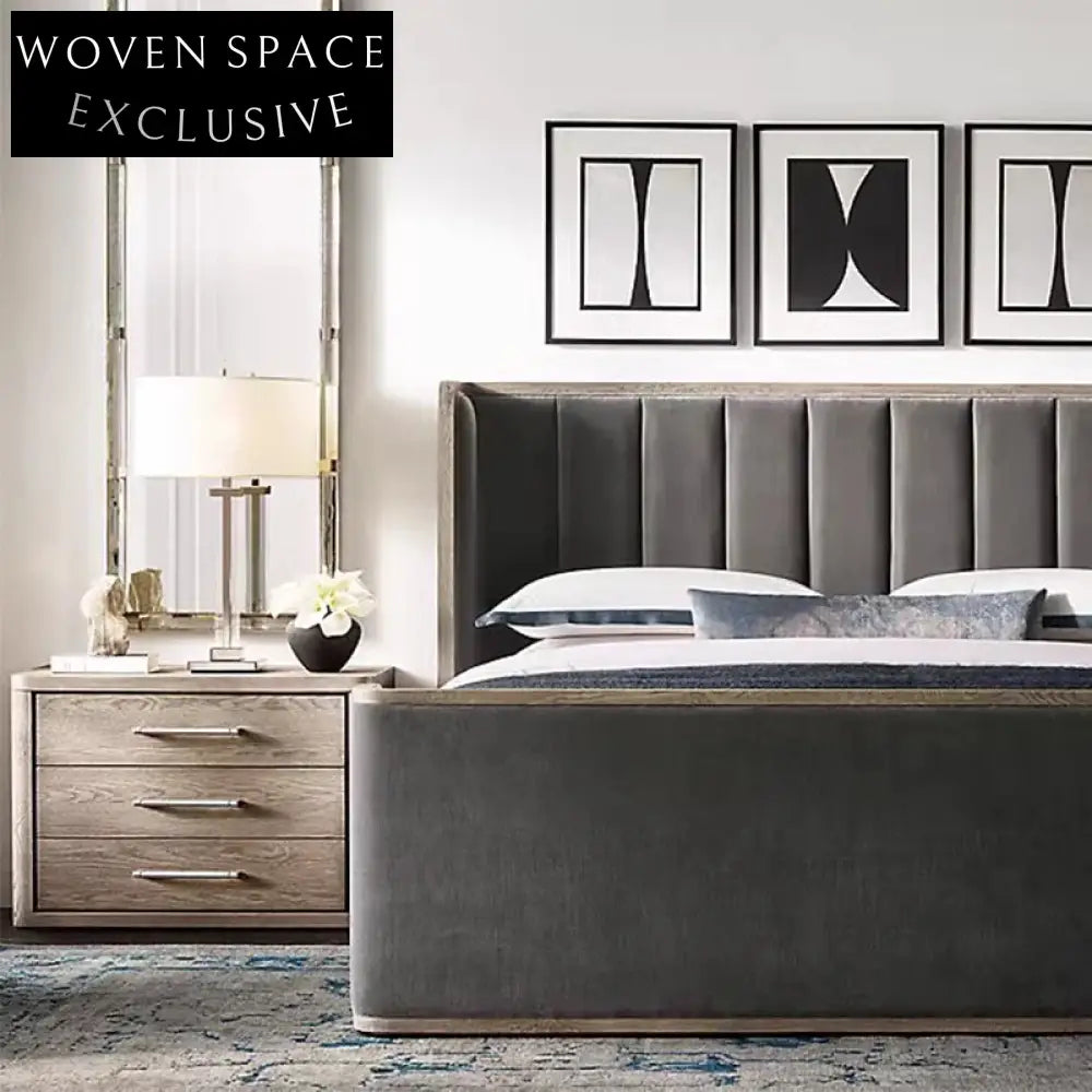 Modern Minimalist Oak Wood Nightstand with Drawer for Elegant Bedroom Spaces