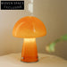 Modern Minimalist Orange Glass Mushroom Desk Lamp with Metal Base